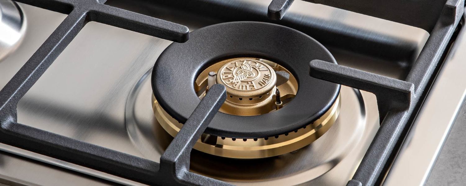 Bertazzoni MAST366QBXT 36-Inch Drop-In Gas Cooktop with 6 Brass Burners - Premium Stainless Steel - Perfect for Home Kitchens & Professional Cooking