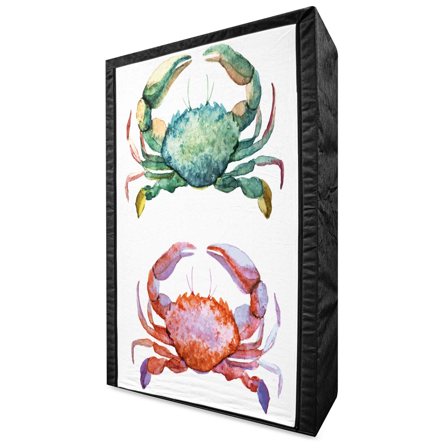 Ambesonne Portable Fabric Wardrobe with Watercolor Crab Design - 42.5