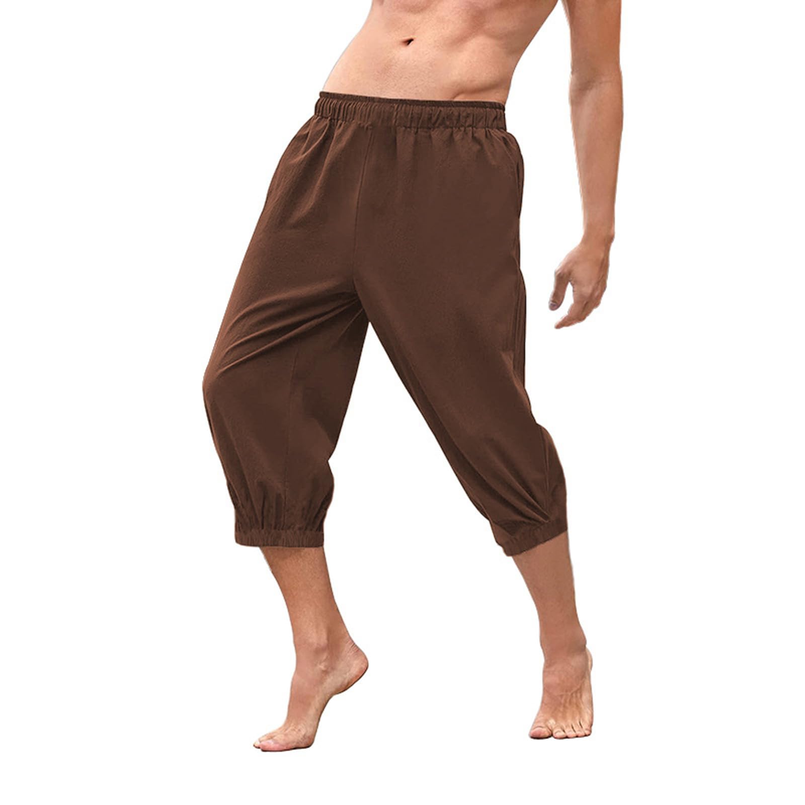 Medieval Pirate Shorts for Men - Cotton Linen Harem Pants for Beach & Summer
