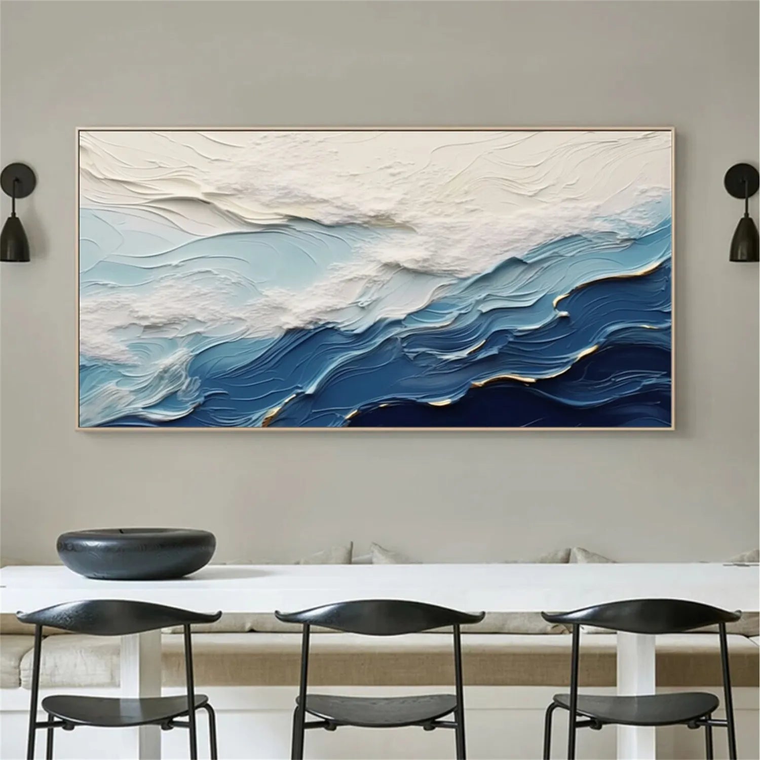 Ocean and Sky Painting #OS 174 - Handmade Seascape Wall Art for Living Room, Bedroom & Office Decor