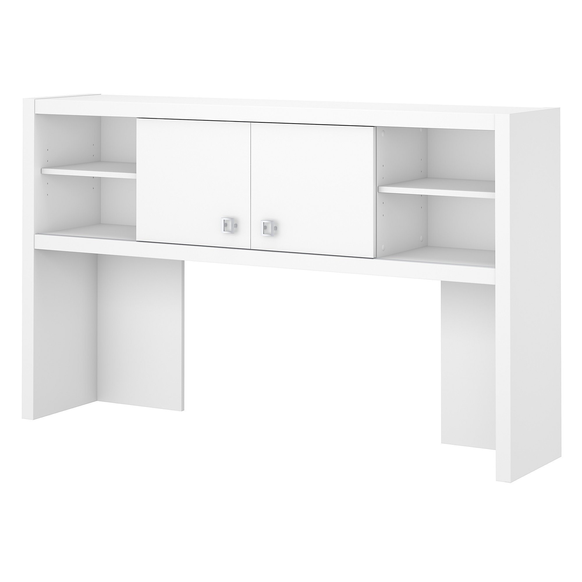 Bush Business Furniture Echo 60W Hutch in Pure White - Modern Office Desk Organizer with Storage for Home & Workspace