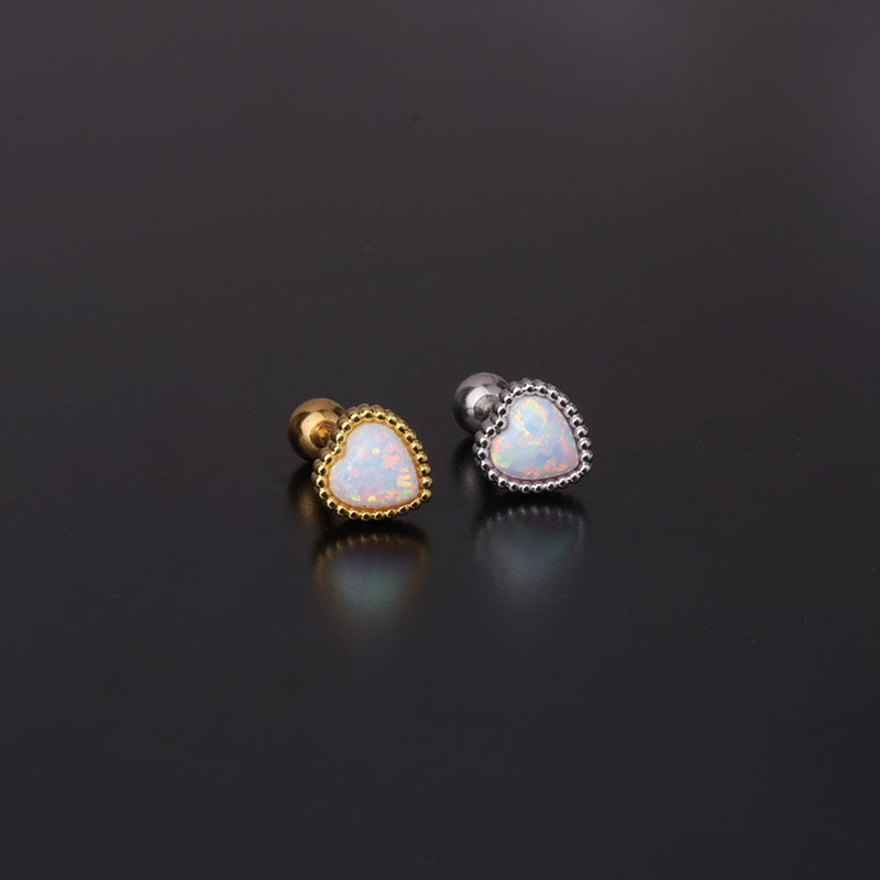 16G Cartilage Tiny Stud Earrings - Ruby Heart Earrings for Women | HSPJ290 | Perfect for Valentine's Day, Anniversary Gifts & Everyday Elegant Wear
