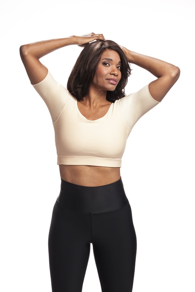785 High-Performance Compression Crop Top with Built-In Pockets - Multi-Zone Support for Chip Pads & Swell Spots - Perfect for Equestrian Riding, Workouts & Active Recovery