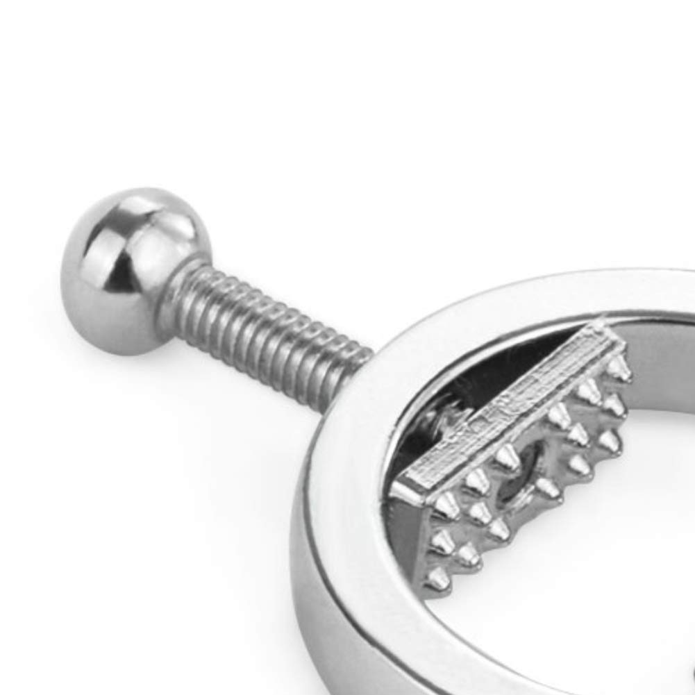 Premium FST Stainless Steel Nipple Clamps - Adjustable Round Clamp Set for Women, Sensual Body Restraints & BDSM Toys - Perfect for Couples Play, Roleplay & Spicing Up Your Intimate Moments