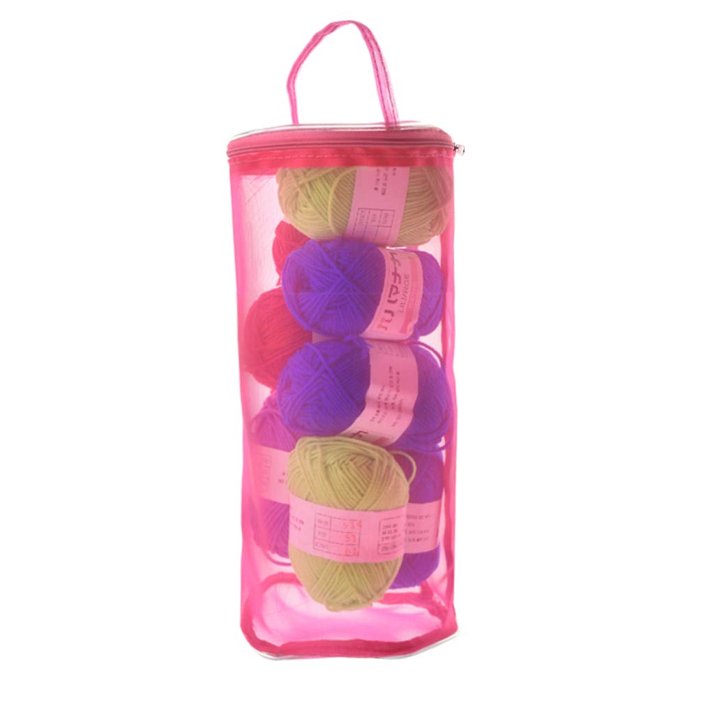 EXCEART Mesh Knitting Storage Bag - Yarn Organizer for Crochet Hooks & Needles, Portable Travel Tote for Wool Craft Supplies | Perfect for Knitting Projects, Crochet Storage & On-the-Go Crafters
