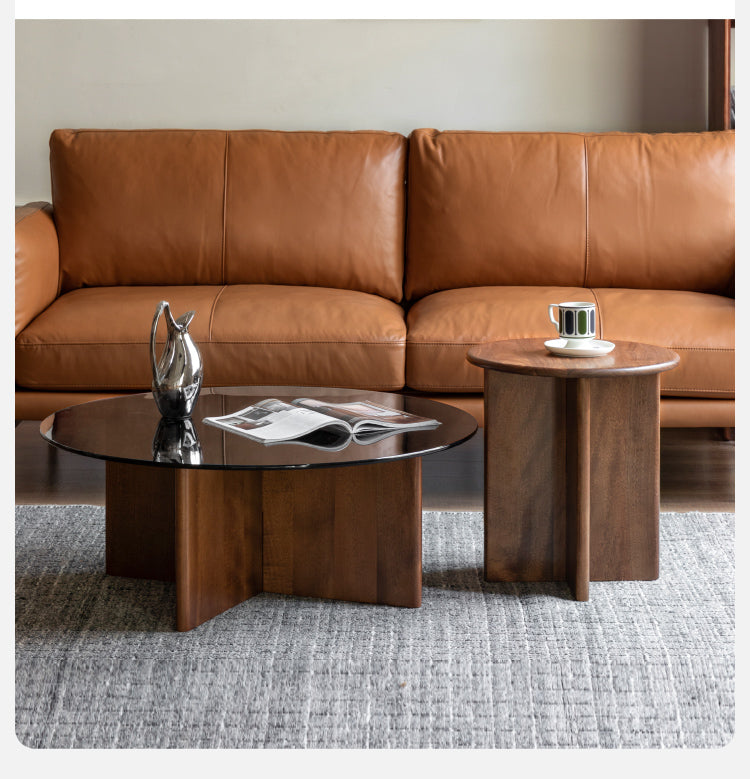 Black Walnut Round Coffee Table with Storage - Modern Living Room Furniture for Small Spaces | Perfect for Apartments, Dorms & Cozy Homes