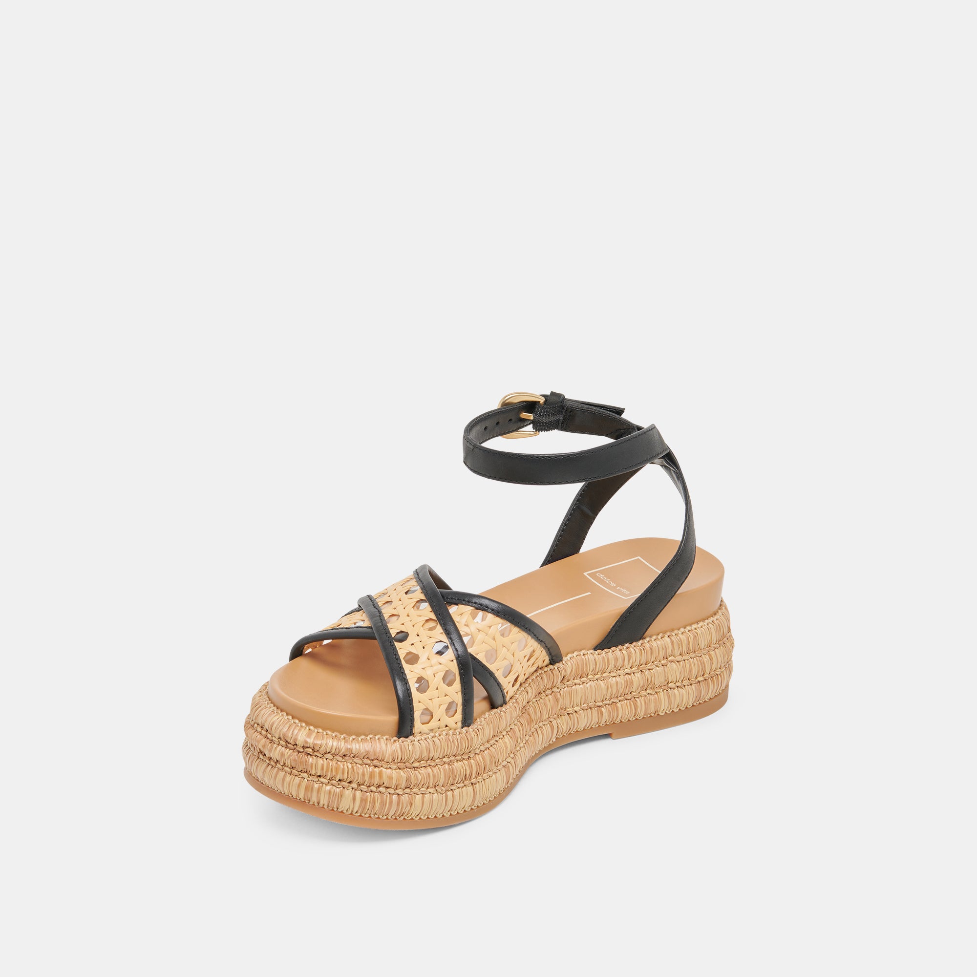 WRILEY Women's Black Woven Raffia Sandals - Comfortable Summer Beach Slides for Outdoor Walking, Vacation & Casual Wear