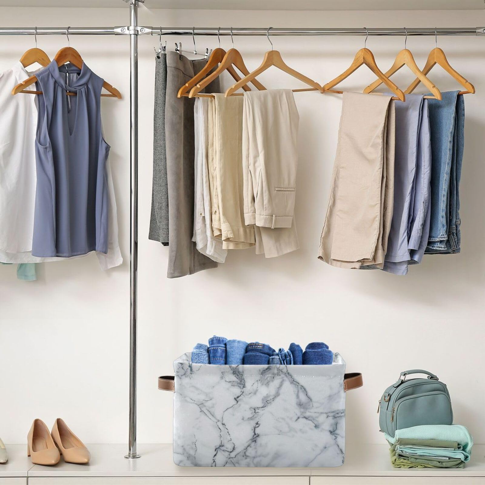 Large Fabric Storage Bins with Handles - Collapsible Closet & Shelf Organizers for Clothes, Toys | Home & Office Use