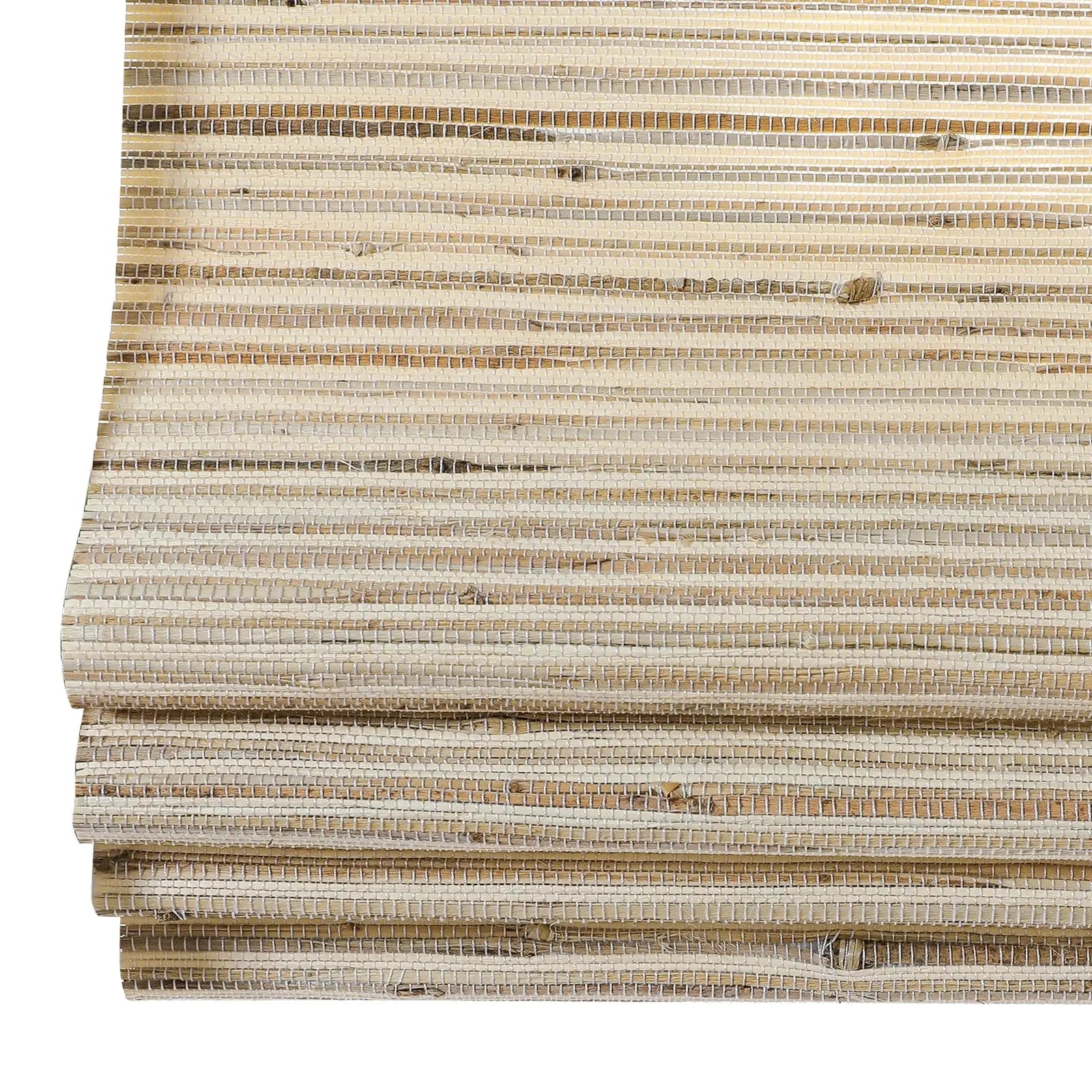 Natural Ramie Bamboo Woven Window Shade - Light Beige Brown | Eco-Friendly Room Darkening Blinds for Living Room & Bedroom