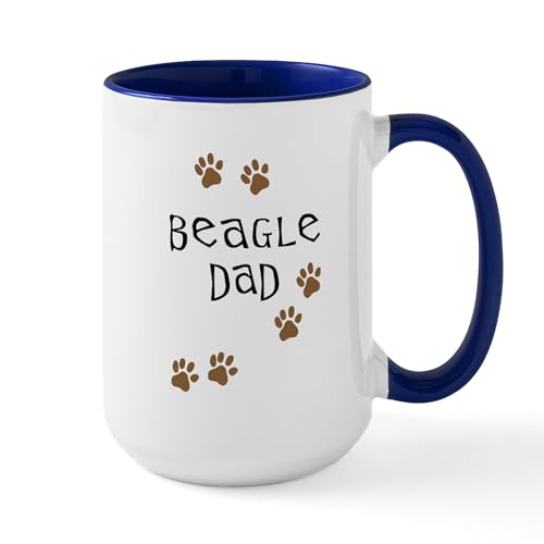 White/Navy Inside - Beagle Dad Ceramic Mug