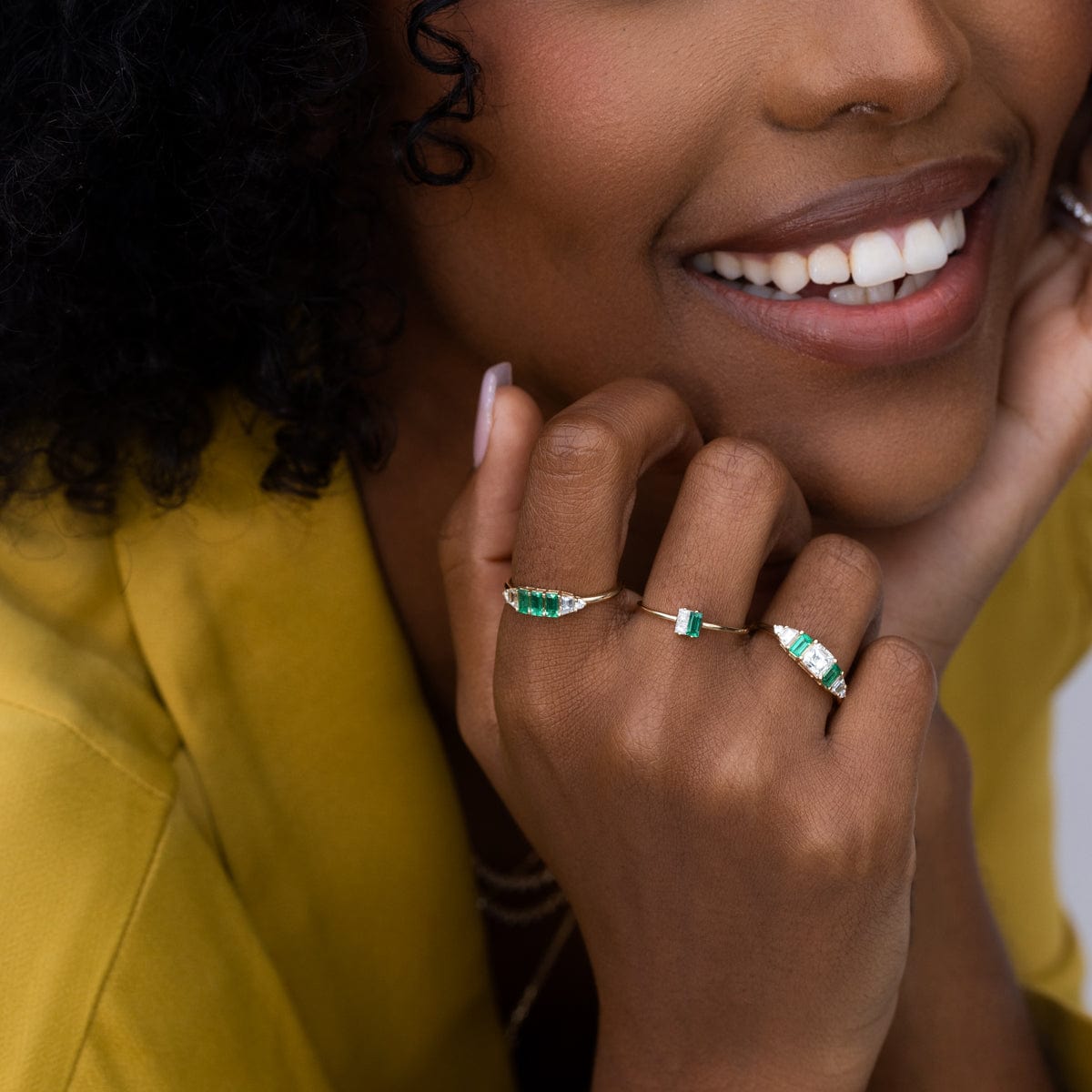 Emerald Diamond Twinkle Ring - 14K Gold Plated Elegant Jewelry for Women, Perfect for Engagement, Anniversary & Special Occasions