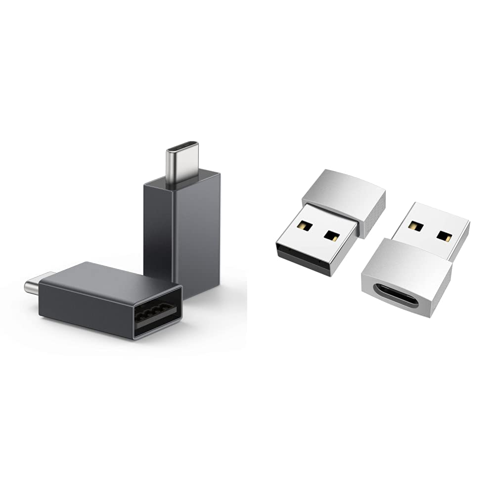 Nonda USB C to USB Adapter 2-Pack - USB-C Female to USB Male OTG Converter for MacBook Pro/Air, iPad Pro, Samsung Galaxy - Perfect for Data Transfer & Charging