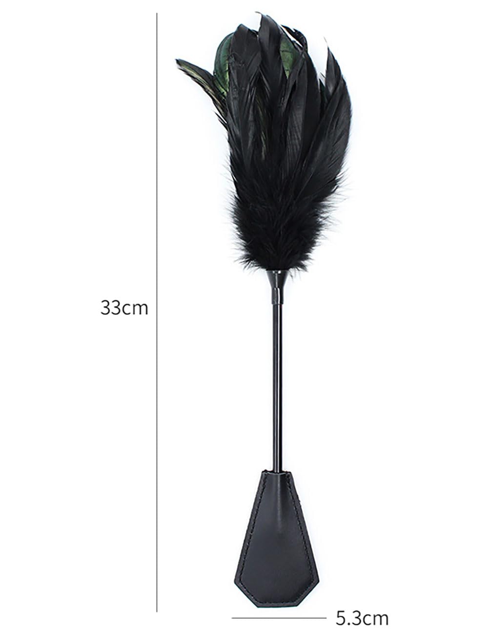 Sensual Feather Whip Tickler - Black BDSM Toy for Couples Play, Adult Games & Spice Up Intimacy | Perfect for Roleplay, Foreplay & Sensory Exploration (HS-104)