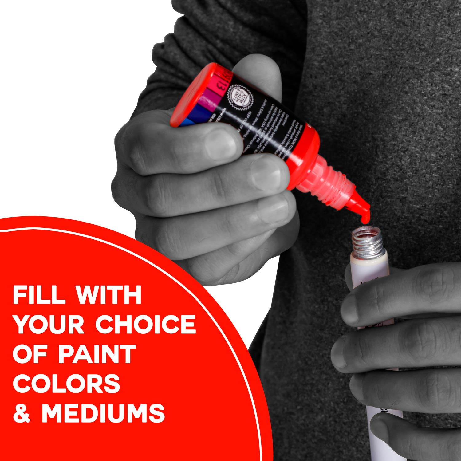 Fillable Blank Paint Touch Up Pen Markers - Set of 6 for DIY Art, Auto & Home Repairs - Compatible with Acrylic, Oil & Water-Based Paints - Perfect for Car Scratches, Furniture Touch Ups & Craft Projects