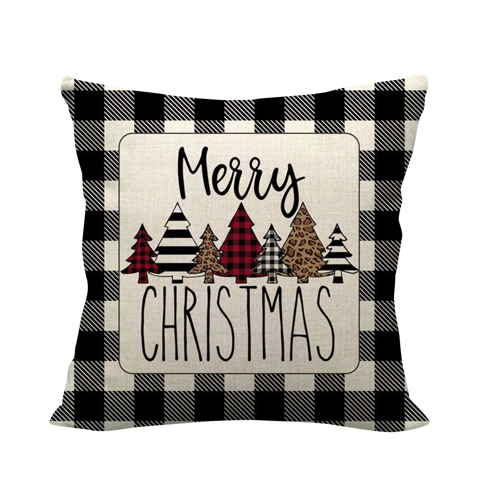 1PC Christmas Linen Encrypted Pillowcase Cushion Cover - Soft Holiday Decor for Bedroom, Sofa, Halloween & Bathroom - Cozy Home Accessories for Christmas, Halloween and Everyday Use