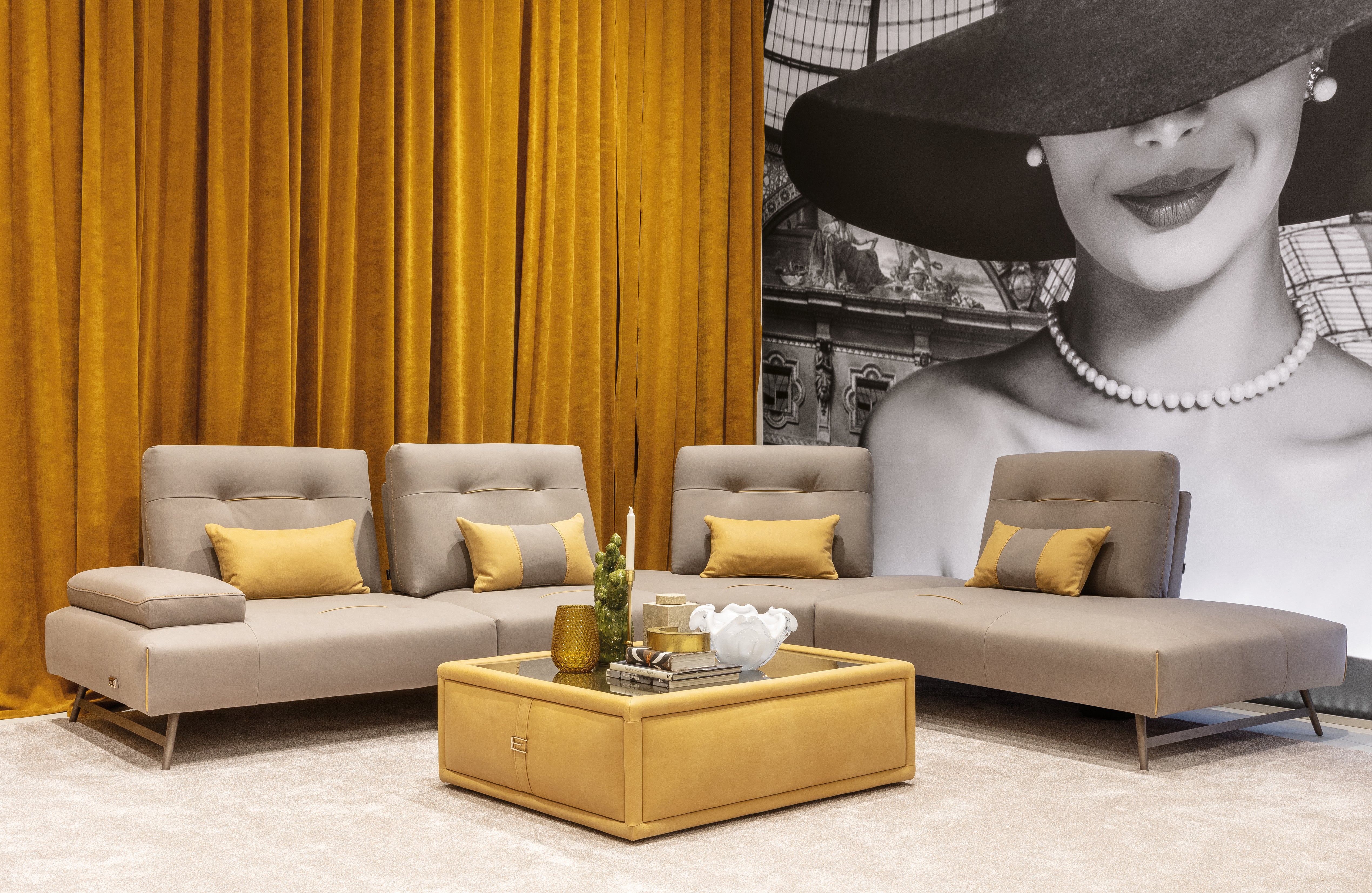 Modern Manhattan Sectional Sofa with Push Back Recliner - Perfect for Living Room, Home Theater & Family Gatherings