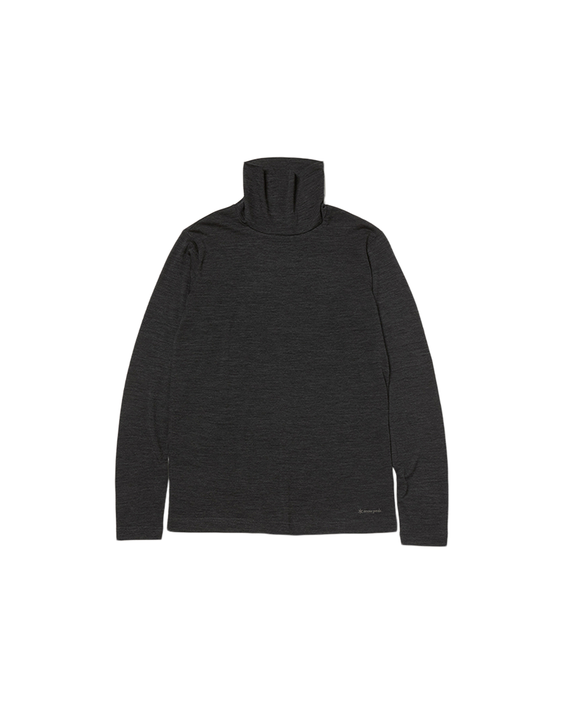 Premium Merino Wool Turtleneck Long Sleeve T-Shirt for Men & Women - Soft Thermal Base Layer for Winter, Hiking & Outdoor Activities