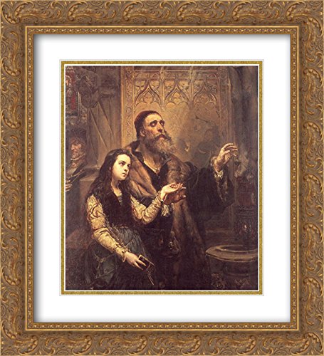 20x22 Gold Ornate Frame with Double Matted Museum Art Print - Jan Matejko Male Portraits | Classic Wall Decor for Living Room, Office & Gallery Display