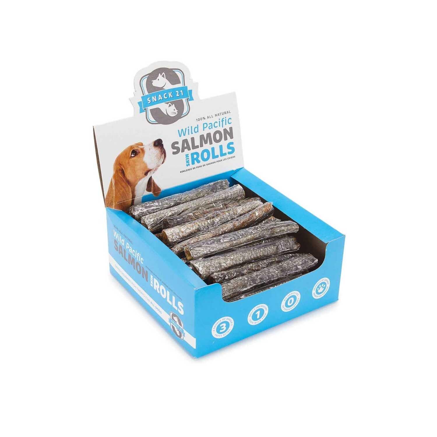 Premium Salmon Skin Rolls for Dogs - All-Natural Chew Treats for Dental Health & Training - Great for Puppies, Small & Large Breeds - Perfect for Playtime, Rewards & Anxiety Relief