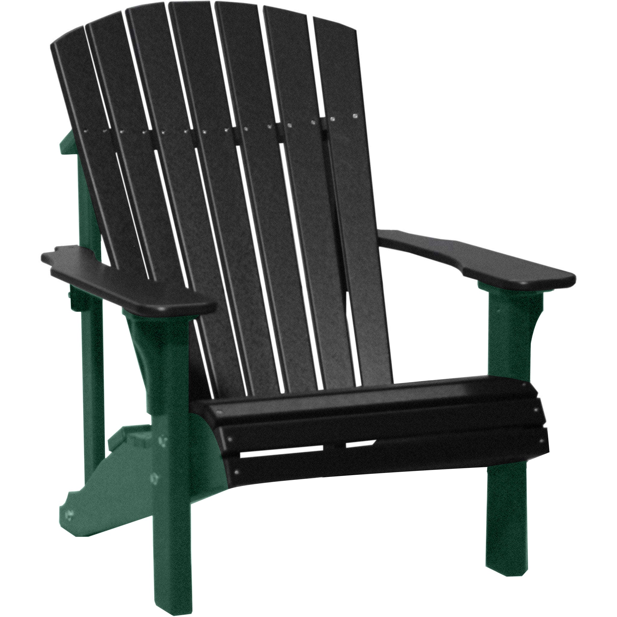 Premium Black Recycled Plastic Adirondack Chair - Outdoor Patio Furniture for Garden, Poolside & Backyard Relaxation