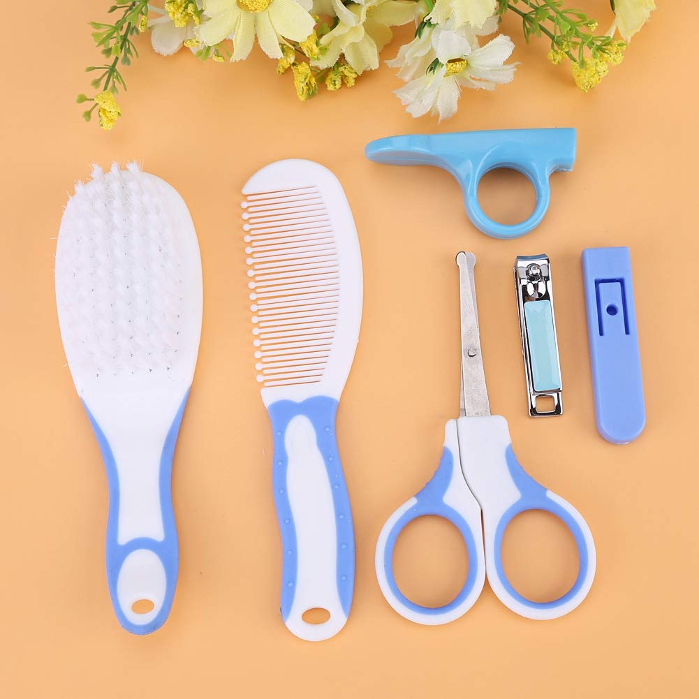 **6-Piece Baby Grooming Kit - Safe & Portable Baby Nail Clippers, Health Care Set for Newborns & Infants - Perfect for Nursery, Travel & Daily Baby Care (Blue)**