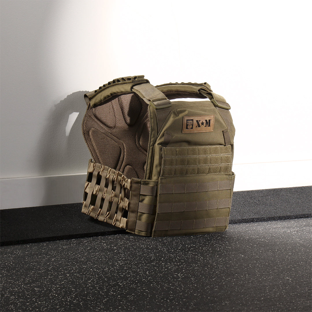 XM Weighted Tactical Vest for Men - Adjustable Military Training Vest with Weight Plates - Perfect for CrossFit, Workouts & Tactical Training
