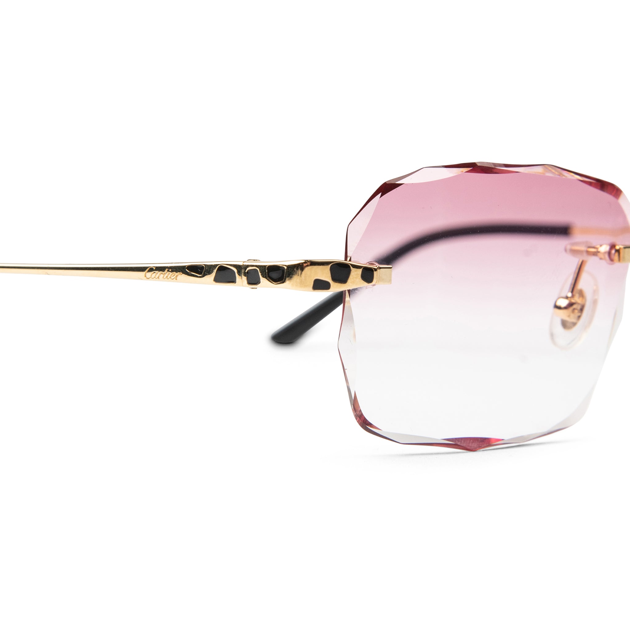 Cartier Panthère Gold Pink Rimless Sunglasses CT0309O 001 - Luxury Designer Eyewear for Women, Perfect for Beach, Travel & Fashion Outings