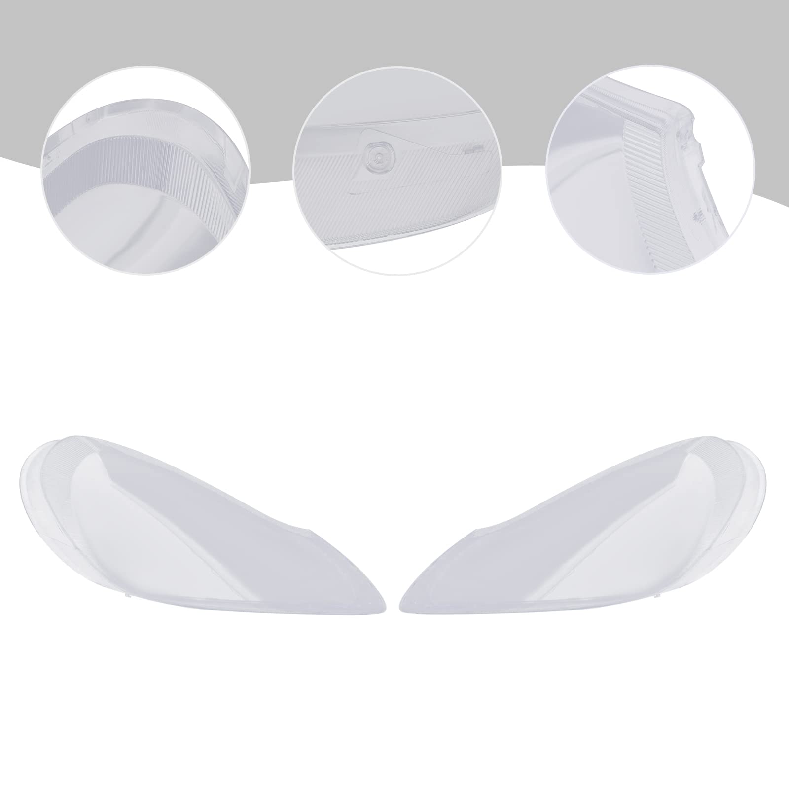 Porsche Cayenne 2008-2010 Headlight Lens Cover Pair - Transparent Headlamp Cover Shell - Perfect for Protection & Style Upgrade (Fits 2008, 2009, 2010 Models)