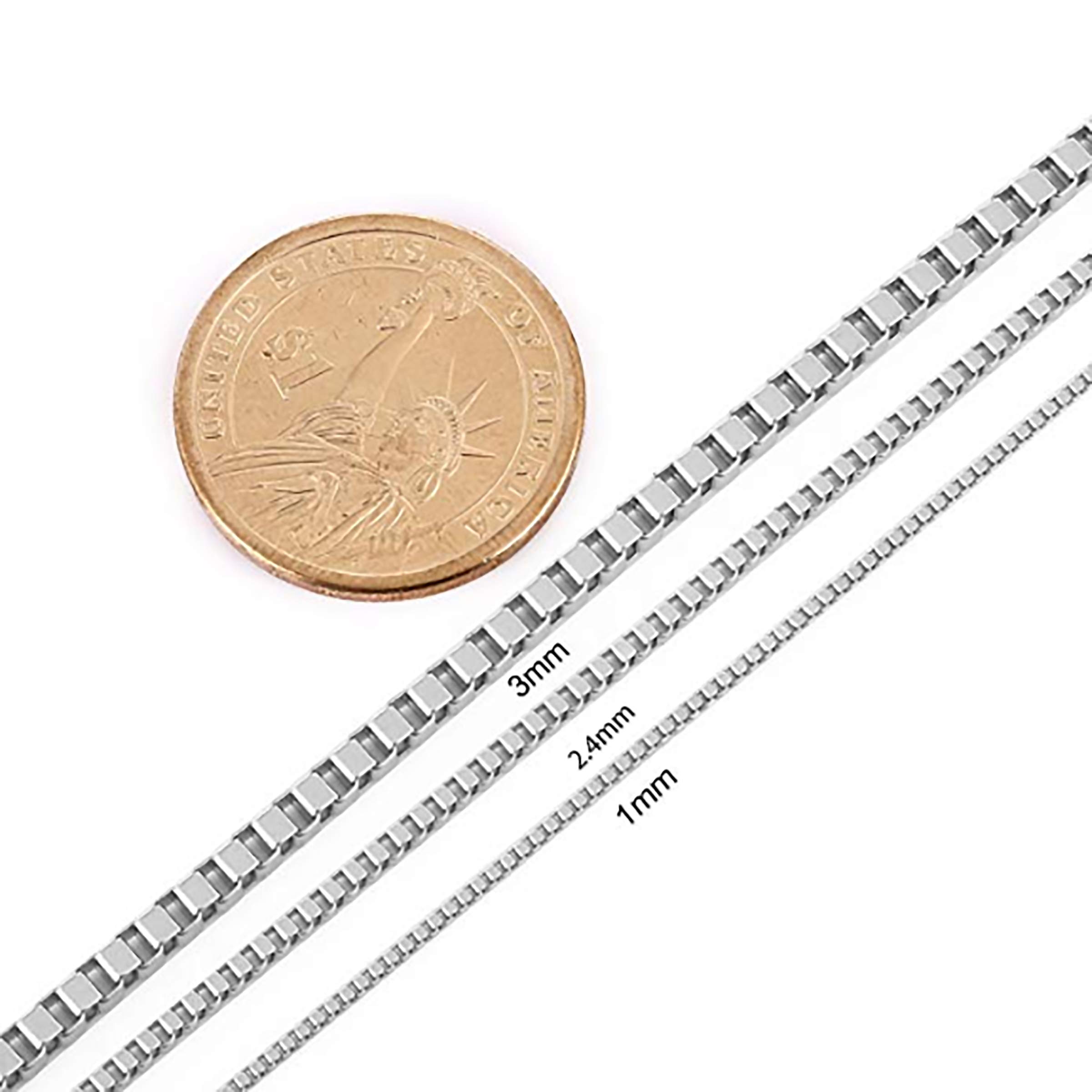 Stainless Steel Square Box Chain Link Necklace for Women & Men - Durable & Hypoallergenic Jewelry Gift for Everyday Wear, Parties & Special Occasions