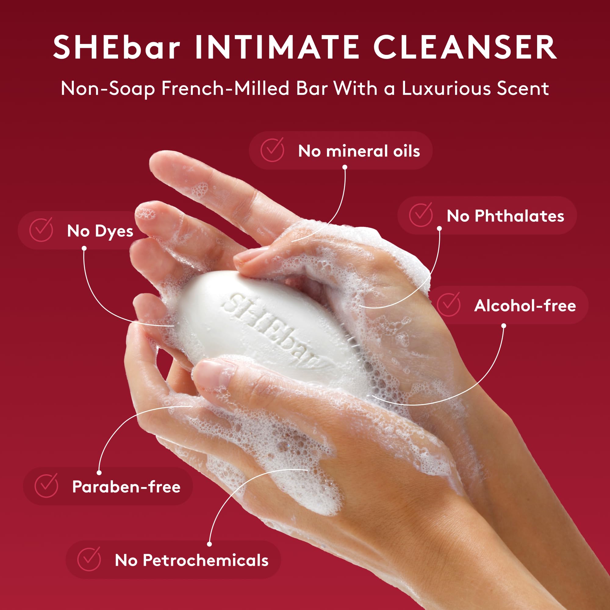SHEbar pH-Balanced Feminine Wash Soap - Natural Yoni Cleansing Bar with Essential Oils, Gentle & Moisturizing for Sensitive Skin, Light Mandarin Scent (3.2oz) - Ideal for Daily Intimate Hygiene & Post-Workout Refreshment