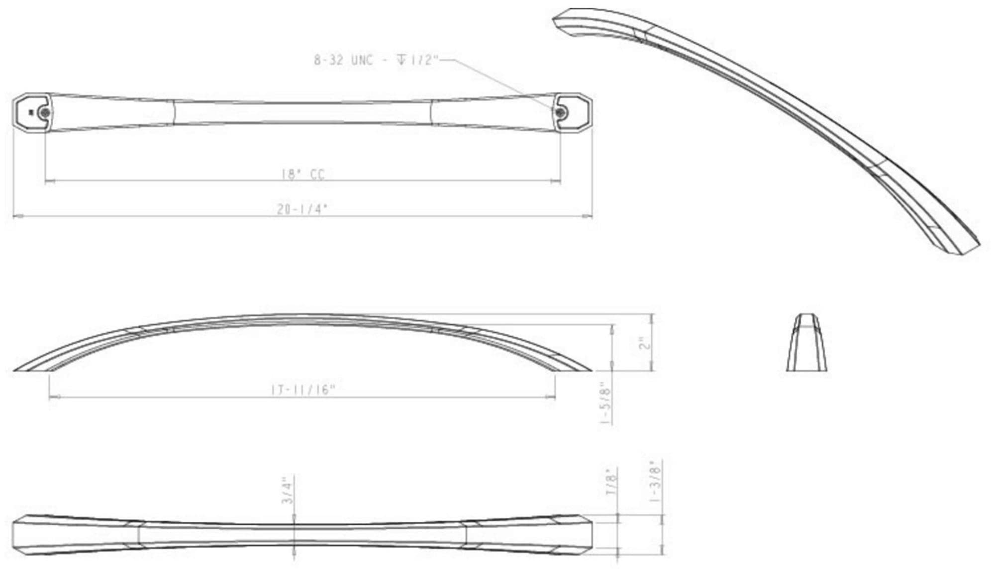 Jeffrey Alexander 678-18SN Wheeler 18-Inch Center-to-Center Arch Appliance Pull - Premium Cabinet Handle for Kitchen & Bathroom Renovation
