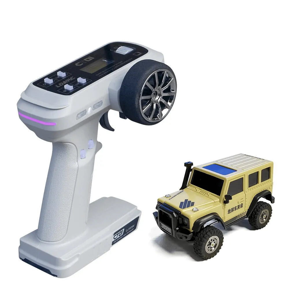 LDARC X43 Mini Rock Crawler 1/43 Scale 4WD RC Car - Ready to Run (RTR) Remote Control Off-Road Vehicle for Adults & Kids - Perfect for Indoor Crawling, Office Desk Racing & Backyard Adventures
