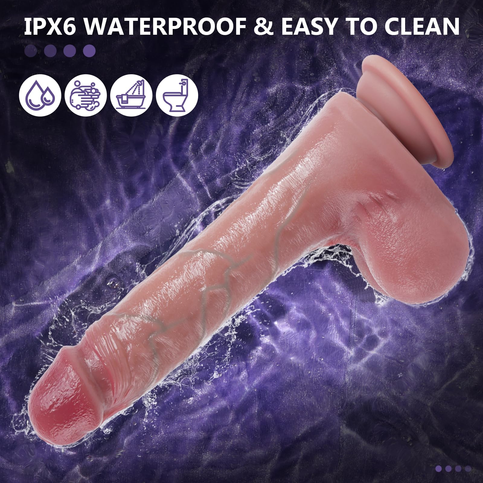 8.5 Inch Realistic Thrusting Dildo Vibrator with 7 Thrusting & 10 Vibrating Modes, Heating Function & Remote Control - Strong Suction Cup for G Spot & Anal Stimulation - Adult Sex Toy for Women - Perfect for Solo Play, Couples Play & Sensual Exploration