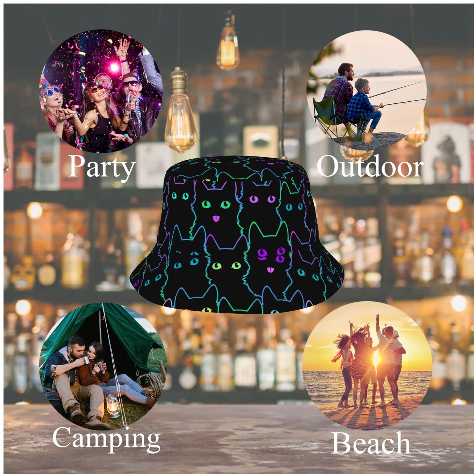 Trippy Psychedelic Bucket Hat for Women & Men - Vibrant Fisherman Cap with Unique Art Design, Perfect for Casual Wear, Travel, Beach & Summer Outdoor Activities