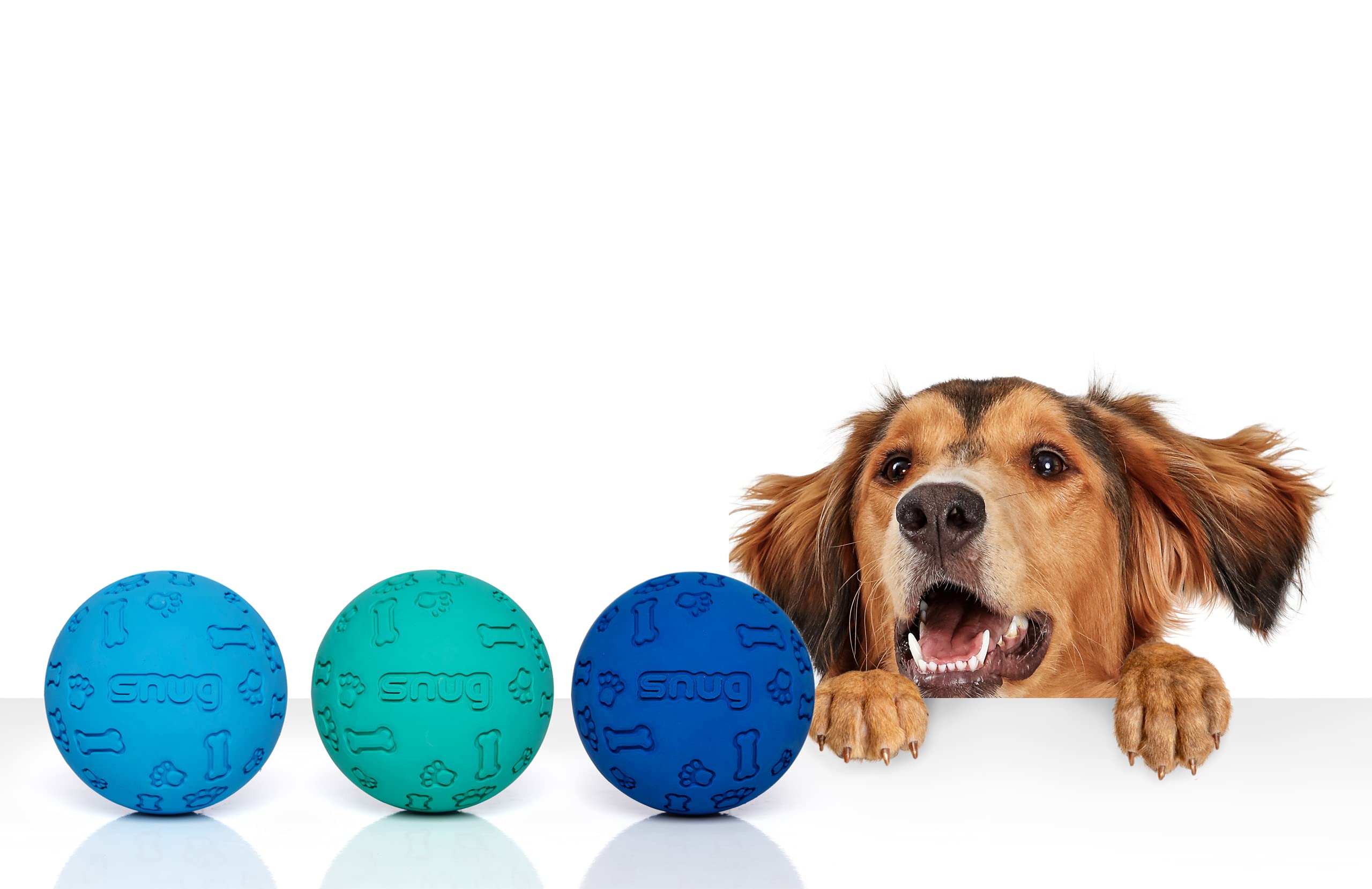 Virtually Indestructible Rubber Dog Balls for Small & Medium Dogs - Tennis Ball Size - 3 Pack (Blue, Red, Green) - Perfect for Fetch, Training & Outdoor Play