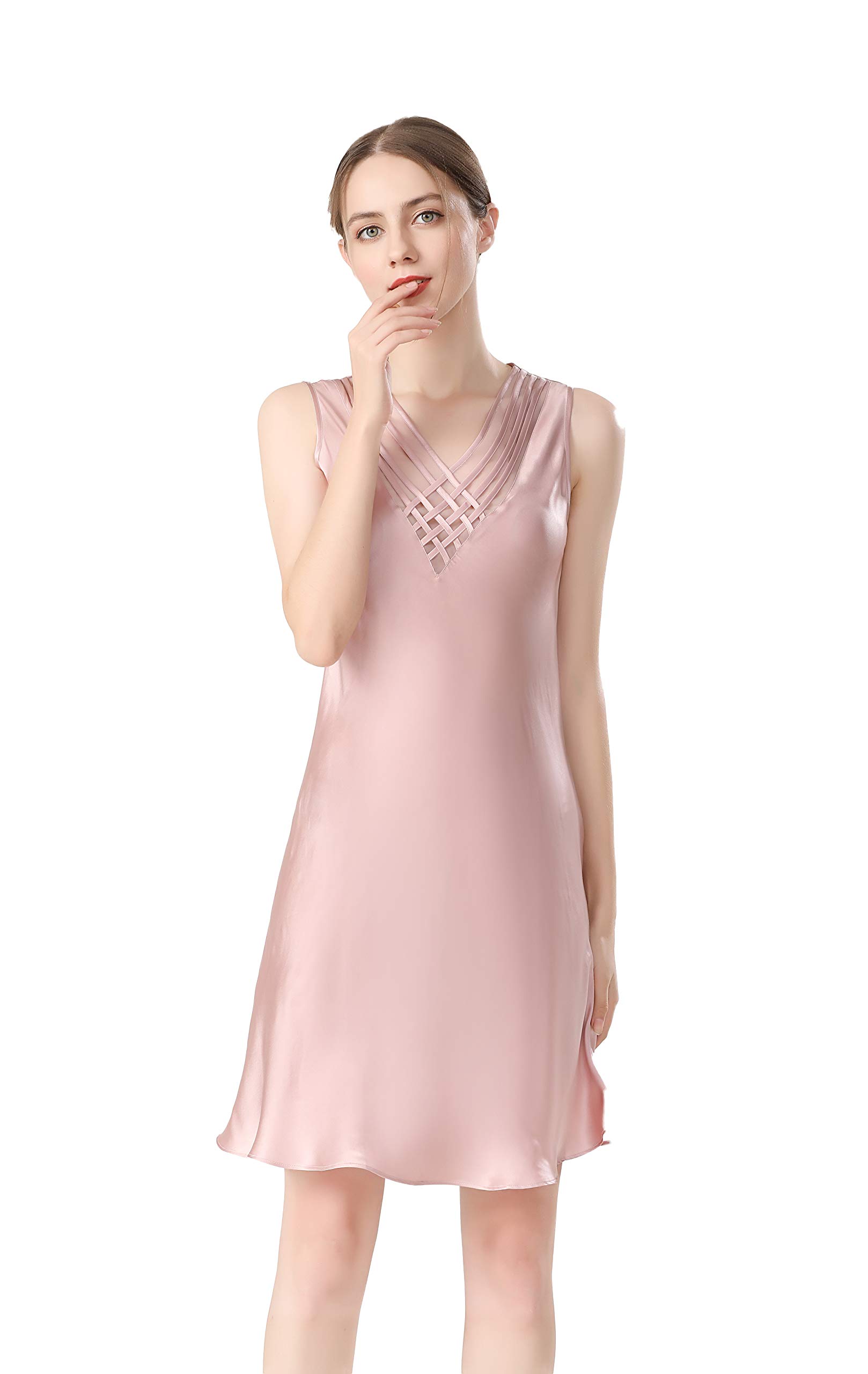 Silk Nightgown for Women - Sleeveless Luxury Sleepwear & Loungewear - Perfect for Summer Nights, Bridal Shower, and Spa Relaxation
