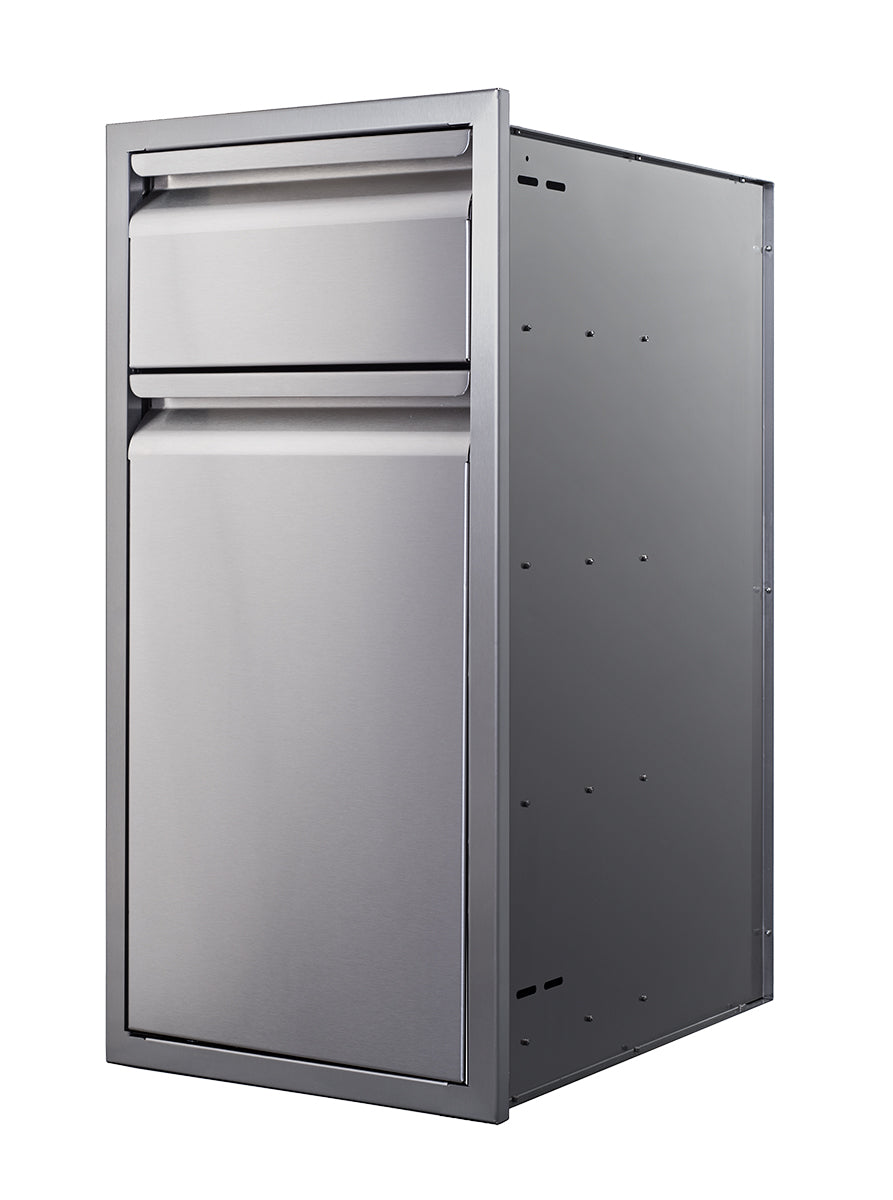 Memphis Grills Single Drawer Trash Can - 15 Gallon Capacity, Black (VGC15BWB1) | Under Sink Pull-Out Garbage Bin for Kitchen, Bathroom & Office Organization