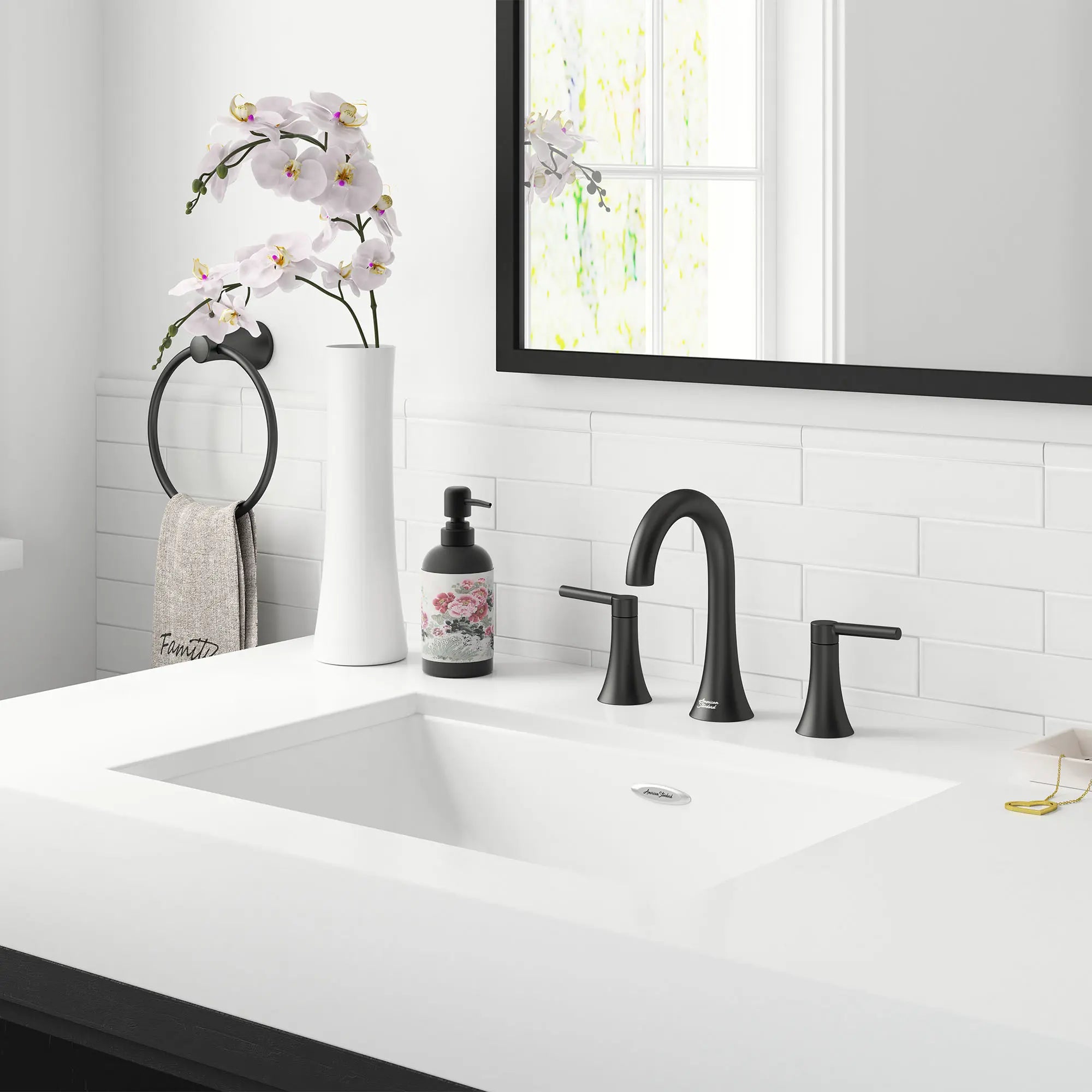 Delsea 8 Inch Widespread Bathroom Faucet - Modern Matte Black Finish for Vanity Sink, Perfect for Home Bathroom Renovation and Upgrade