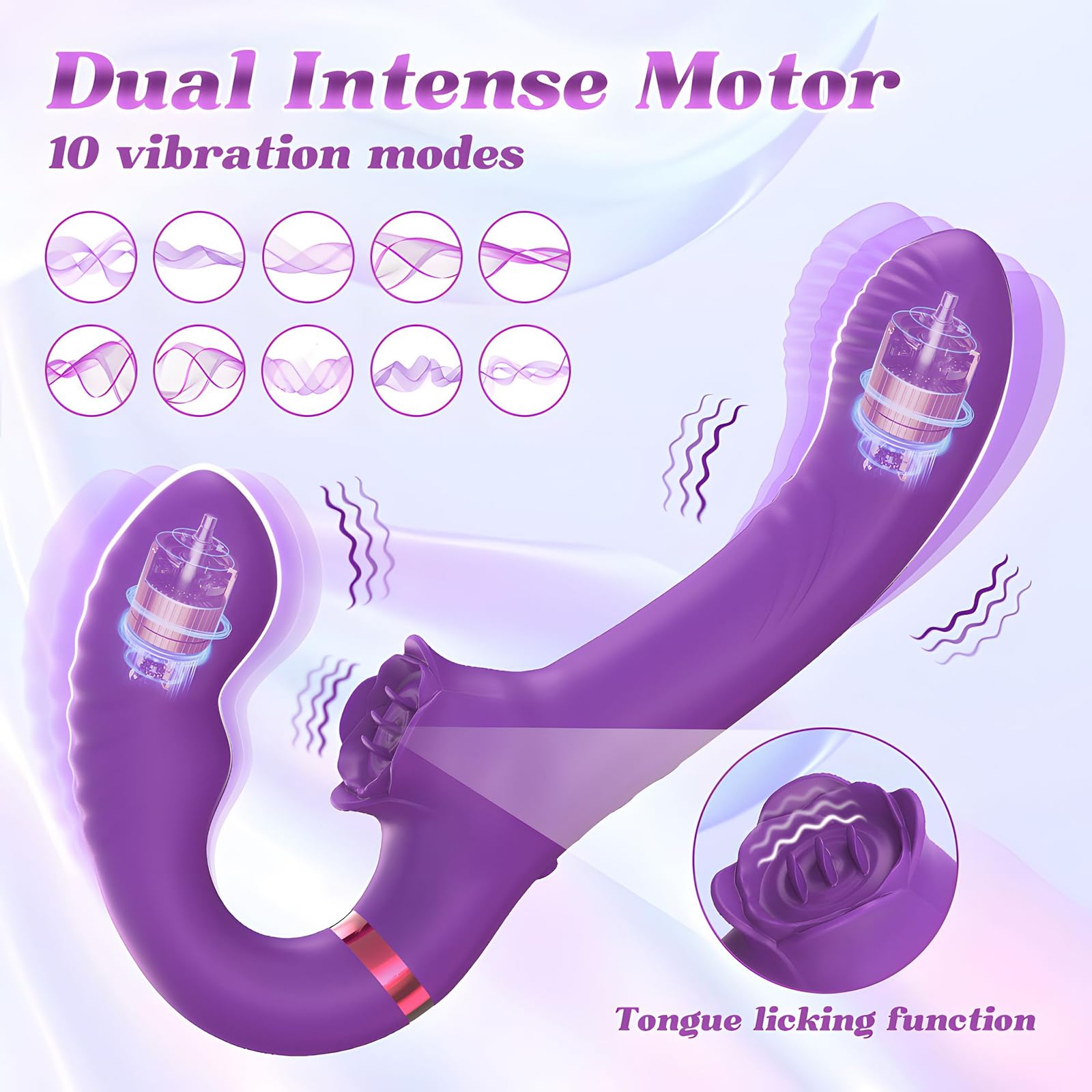 Strapless Strap-On G-Spot Dildo Vibrator - 10 Powerful Vibration Modes with Remote Control, Wearable Double-Ended Design, Body-Safe Silicone for Couples & Solo Play - Perfect for Lesbian Couples, Women's Pleasure & Spicing Up Intimate Moments