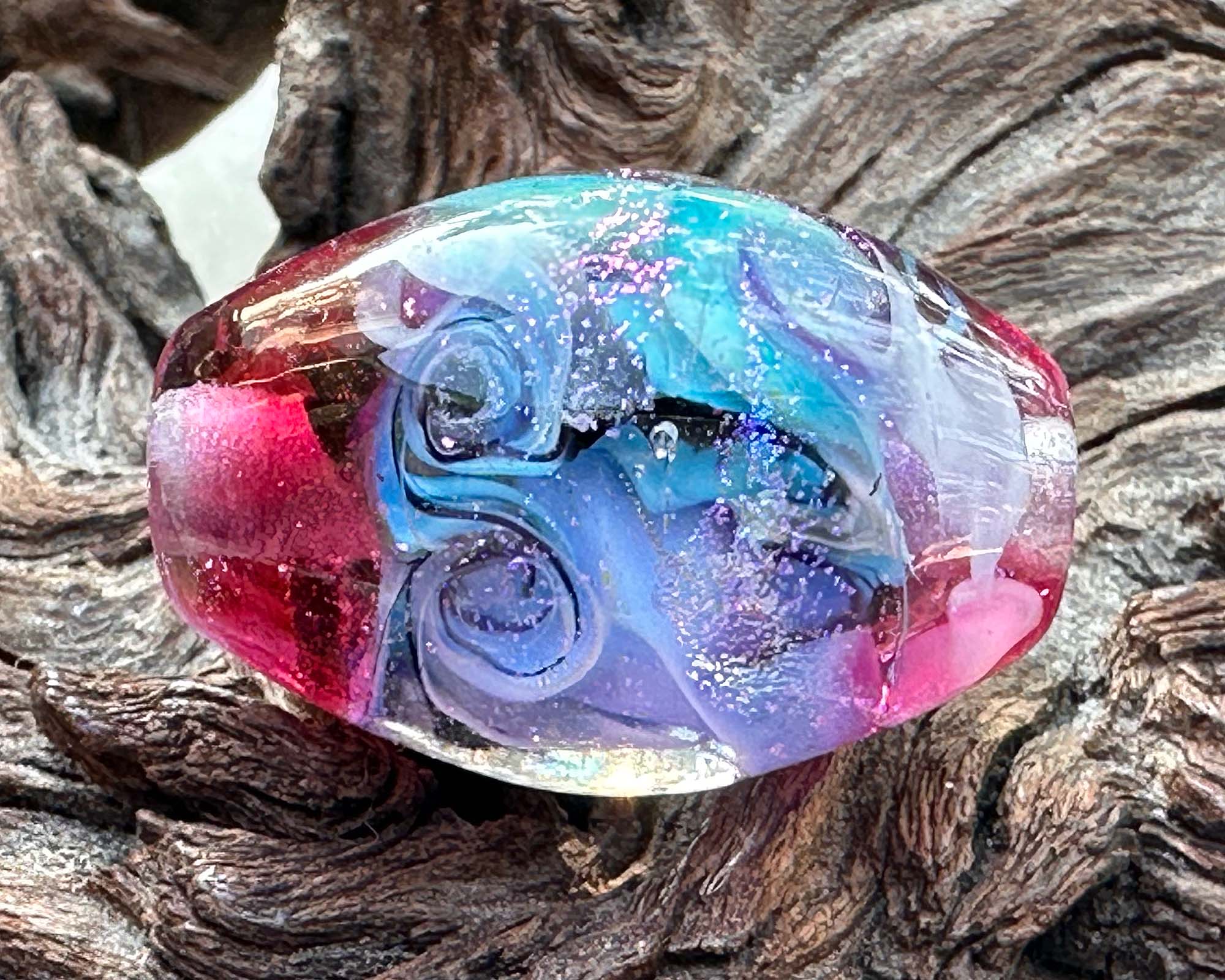 Unicorn Kisses Pink Lampwork Glass Focal Bead for Jewelry Making - Handmade SRA Beads for Necklaces, Bracelets & DIY Crafts - Perfect for Gift Giving & Boho Style Accessories