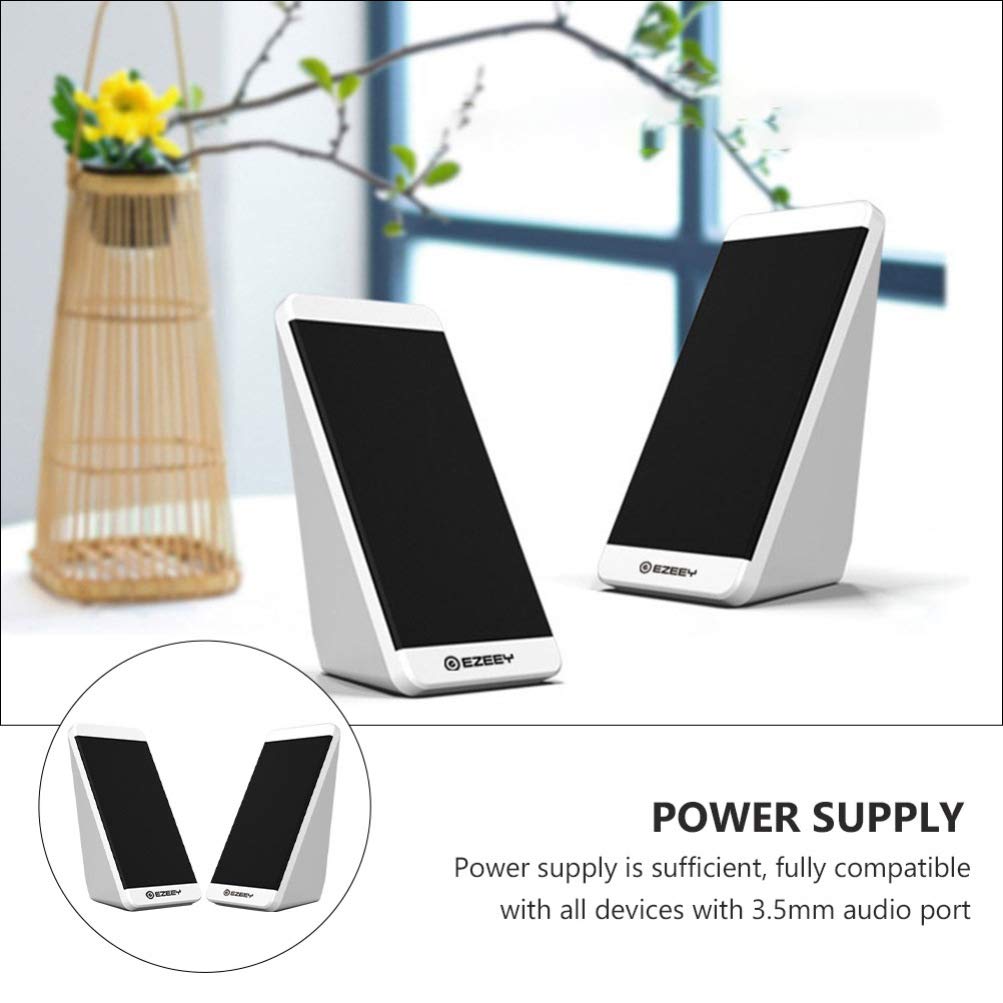 SOLUSTRE 1 Pair Mini Computer Speaker - USB Wired Stereo Sound with Bass Surround, HD Audio for PC, Laptop, Desktop - Perfect for Home Office, Gaming, and Multimedia Use