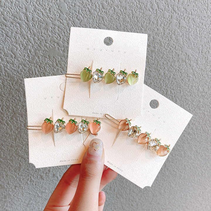 Sweetie Strawberry Hair Clip - Elegant Zircon Crystal Hairpin for Women - Perfect for Weddings, Parties & Everyday Wear