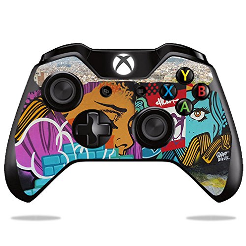 MightySkins Vinyl Wrap Cover for Microsoft Xbox One & One S Controller - Graffiti Skyline Design | Protective & Durable Skin | Easy to Apply & Remove | Made in USA | Perfect for Gaming Protection & Customization