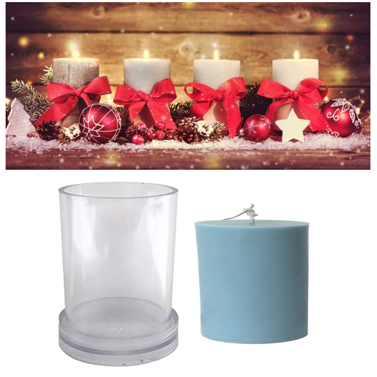 Premium Plastic Candle Molds for DIY Candle Making - Reusable Cylinder & Pillar Candle Molds for Wedding, Dinner, Home Decor & Gift Making (1 Piece) - Perfect for Handmade Soy Wax, Beeswax & Paraffin Candles