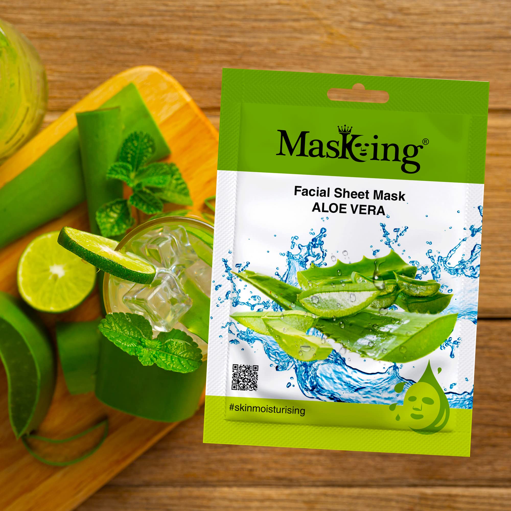 MasKing Beauty Facial Sheet Mask Set - Avocado, Potato, Green Tea, Honey & Aloe Vera Extracts for Skin Nourishment, Brightening & Hydration (5-Pack, 100ml) | Daily Skincare Routine for Women & Men