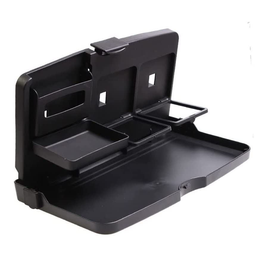 Foldable Car Backseat Tray Desk - Multi-Functional Portable Auto Organizer for Food, Drinks, Laptop & Snacks | Perfect for Road Trips, Commuting & Family Travel (Black)