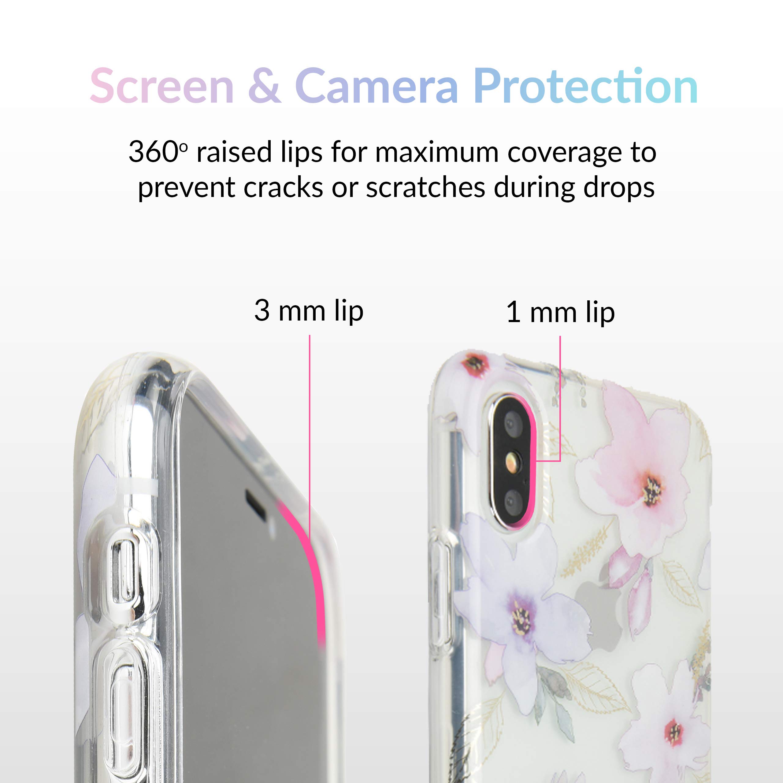 VELVET CAVIAR iPhone Xs & X Case - Floral Clear Protective Phone Cover for Women & Girls | Cute Magnolia Flower Design | Perfect for Everyday Use, Work & School