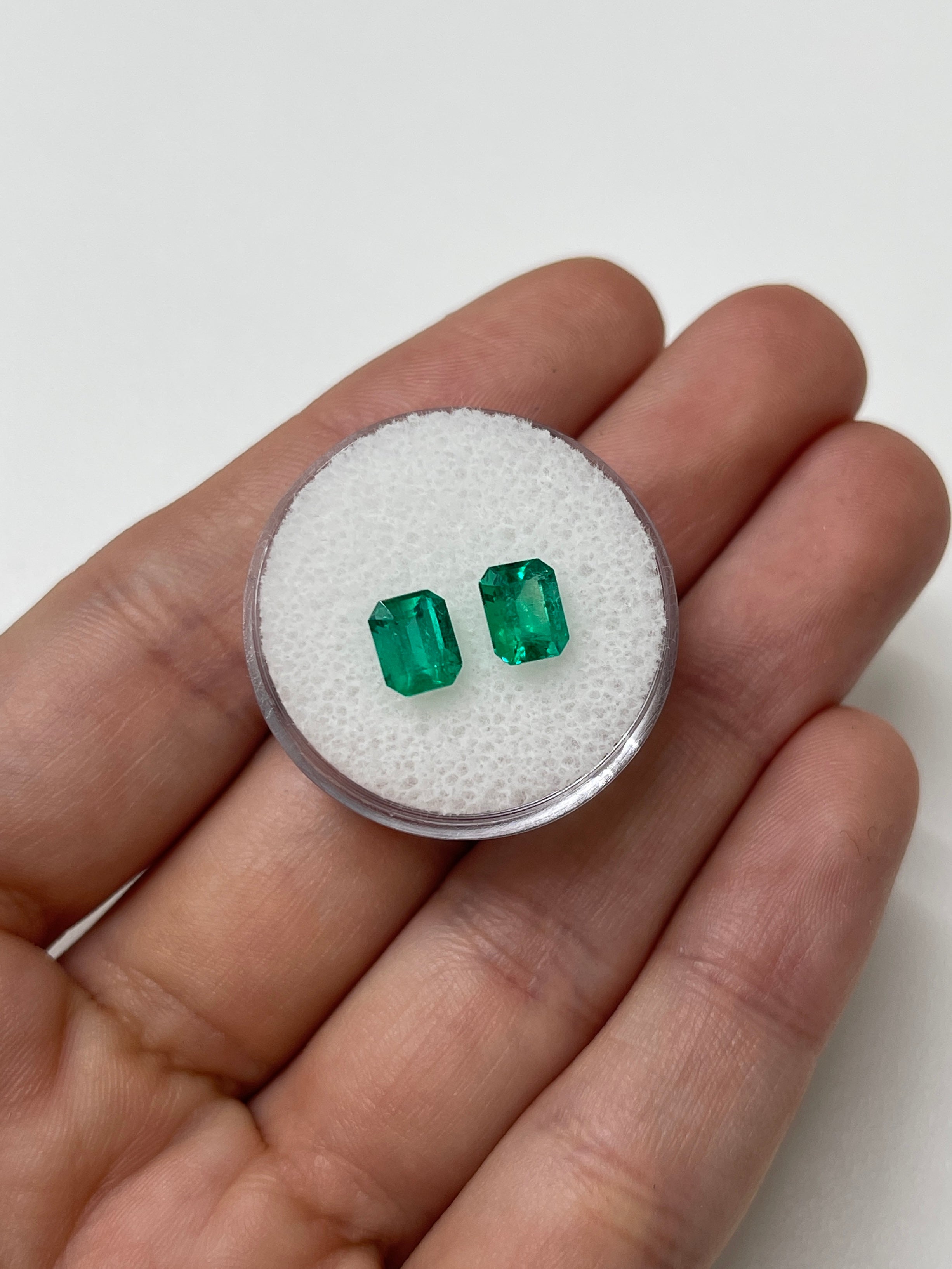 1.86tcw 7x5.5mm Muzo Green Loose Colombian Emeralds - Emerald Cut Gemstones for Jewelry Making, Engagement Rings & Luxury Gifts