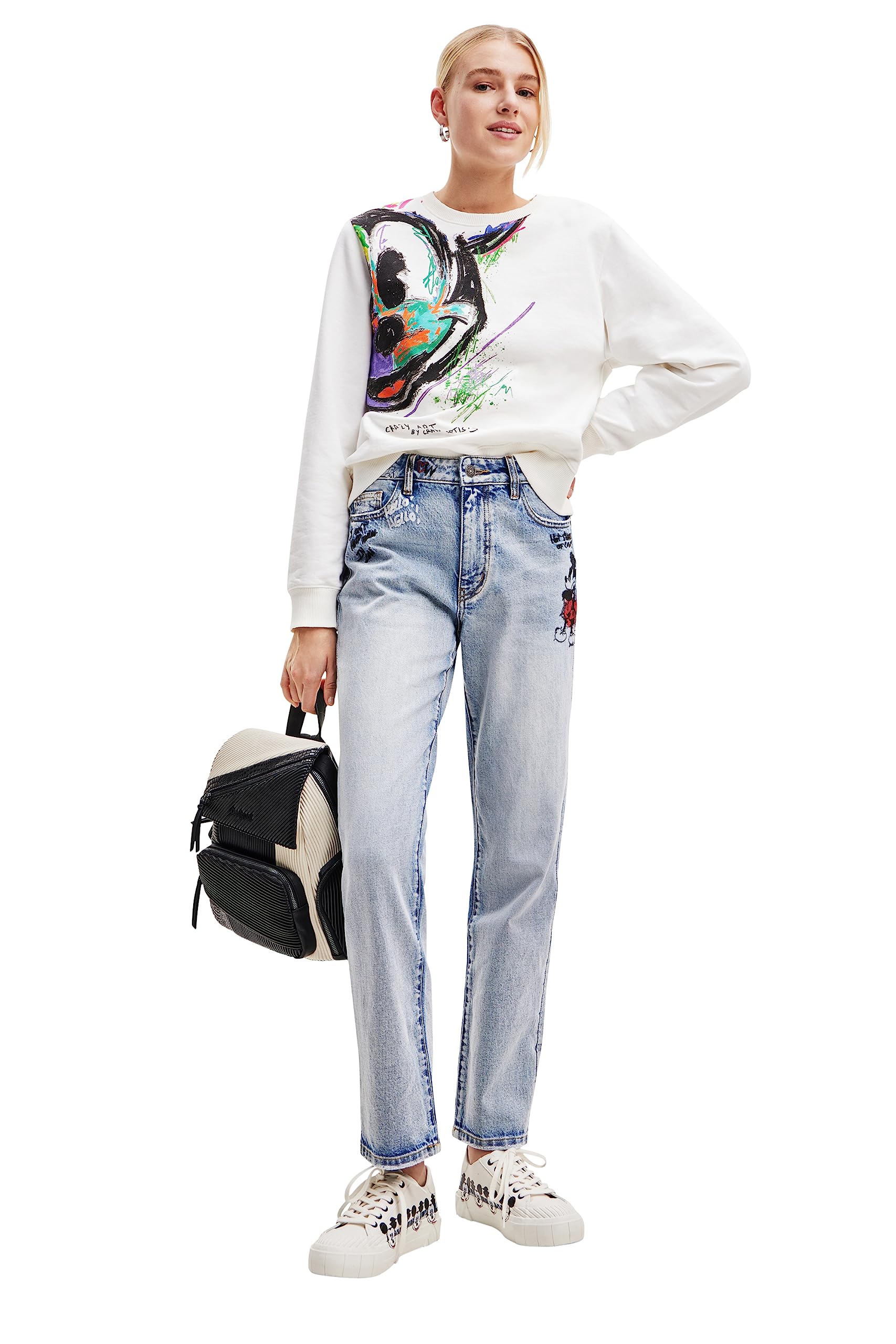 Desigual Women's Stretch Denim Jeans - High Waist Slim Fit Long Pants for Casual Wear & Everyday Outfits