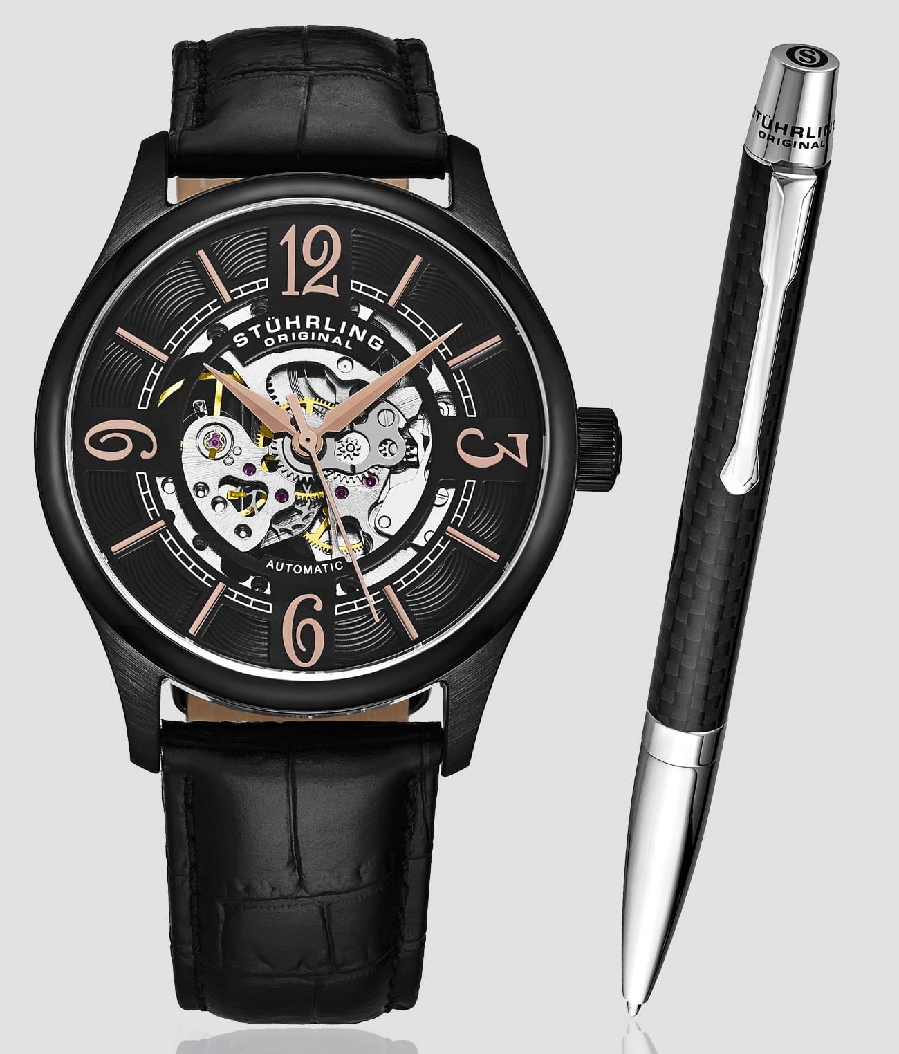 Automatic 42mm Skeleton Watch M14569 & K7856P - Stylish Mechanical Timepiece for Men, Perfect for Business, Formal Events and Everyday Wear